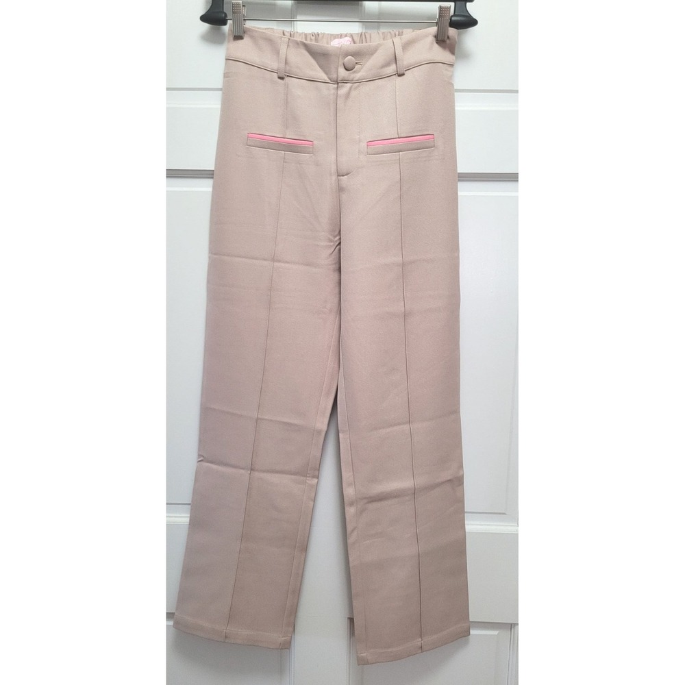 Pink and Unique Women's Kulture Pants - Seam Front Patch Pockets - Beige - M